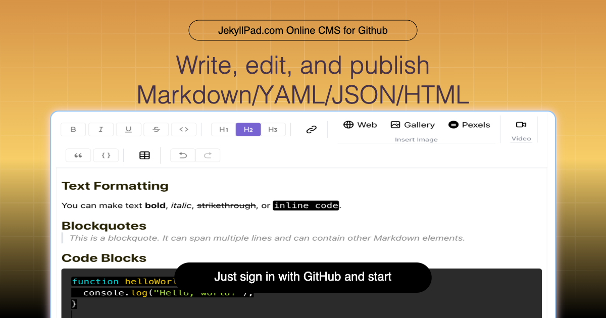 JekyllPad Markdown CMS product image